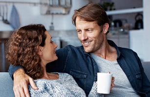 Happy couple enjoying each other's company after seeing a doctor